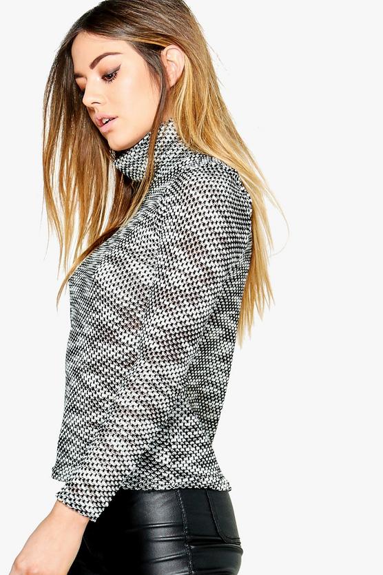 Petite Jessica Turtle Neck Boucle Knit Sweat